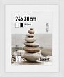 NIELSEN - Cadre Bois Blanc 24x30 avec Passe Partout Ouverture pour Photo 18x24 - vignette