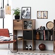 5 FIVE SIMPLY SMART - Range bouteilles en Métal Noir Industriel capacité 6 Bouteilles 31 x 31 x H 31 cm - vignette