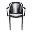OVIALA - Lot de 4 fauteuils en plastique noir - Copenhague - vignette