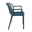 OVIALA - Lot de 4 fauteuils en plastique bleu canard - Copenhague - vignette