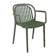 OVIALA - Lot de 4 fauteuils en plastique vert olive - Copenhague - vignette