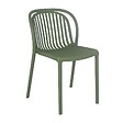 OVIALA - Lot de 4 chaises de terrasse en plastique vert olive - Copenhague - vignette