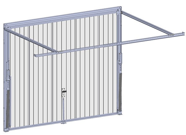 SPADONE - Porte de garage basculante blanche l.240 x H.200 cm x Ep.20 mm - large