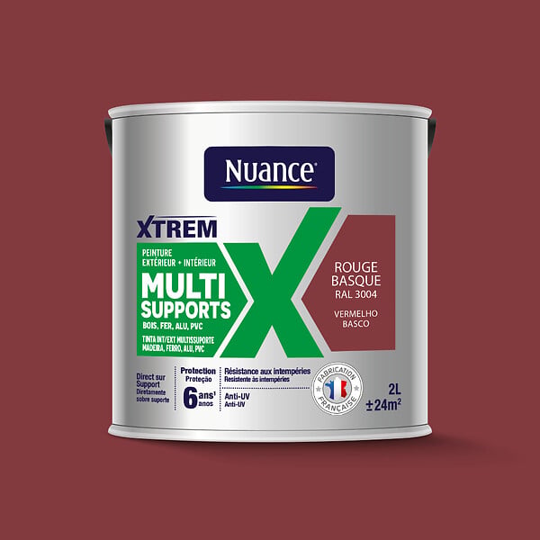 NUANCE - Peinture XTREM - Multi supports - Rouge basque - Satin - 2L - large