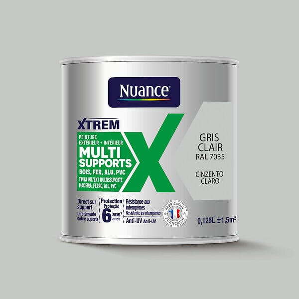 NUANCE - Peinture XTREM multi supports satin gris clair RAL 7035 0.125ML - large