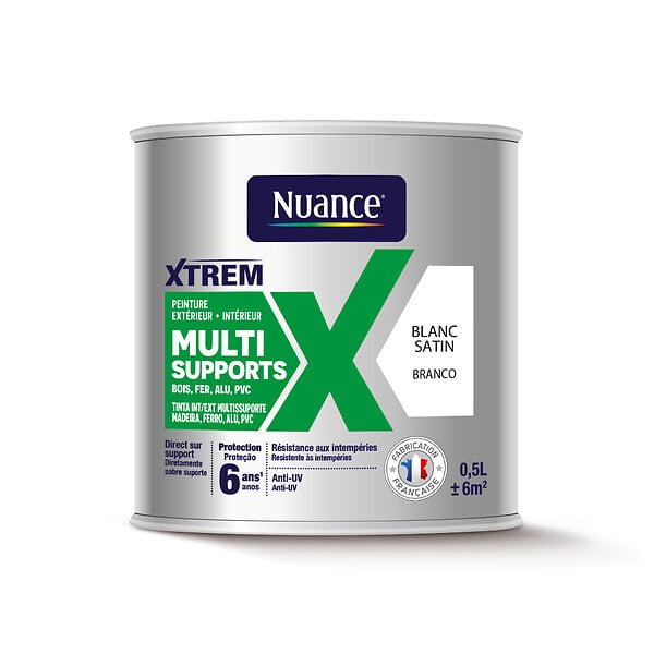 NUANCE - Peinture XTREM multi supports satin blanc  0.5L - large
