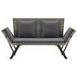 VIDAXL - vidaXL Banc de jardin avec coussins 176 cm Gris Résine tressée - vignette
