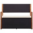 VIDAXL - vidaXL Banc de jardin 115 cm Résine tressée et bois d'acacia Noir - vignette