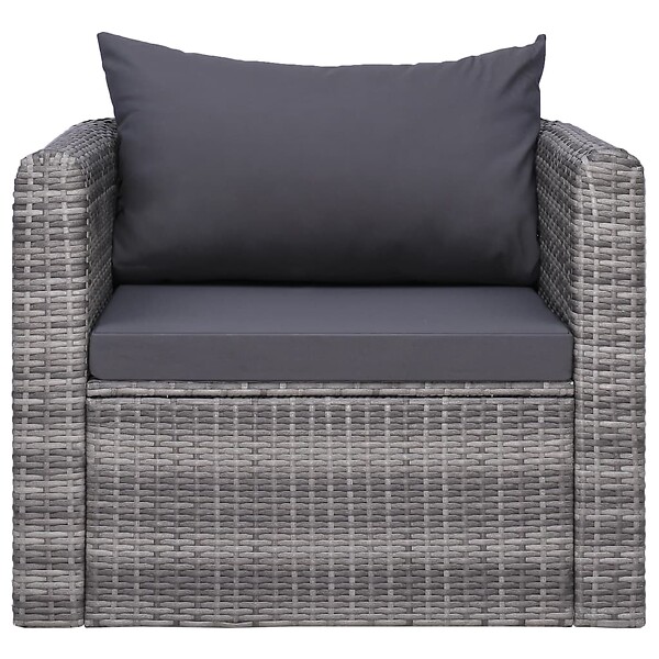 VIDAXL - vidaXL Chaise de jardin avec coussin et oreiller Résine tressée Gris - large