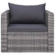 VIDAXL - vidaXL Chaise de jardin avec coussin et oreiller Résine tressée Gris - vignette