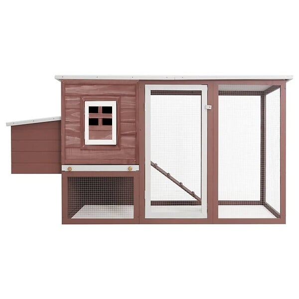 VIDAXL - vidaXL Poulailler d'extérieur avec 1 nichoir Marron Bois - large