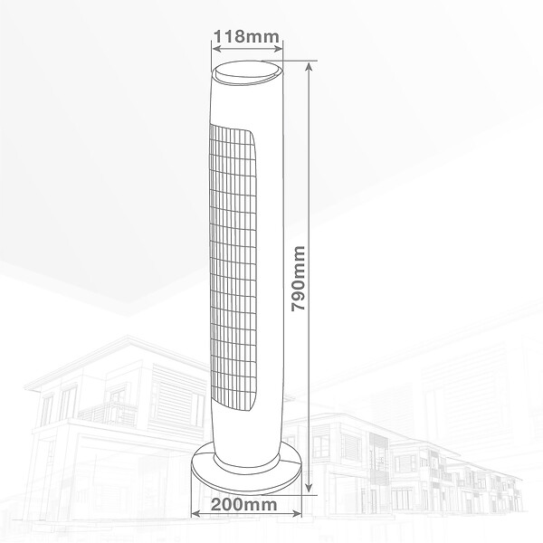 GSC - Ventilateur colonne oscillant 45 w - large