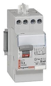 LEGRAND - Interrupteur différentiel bipolaire DX3 - Type AC - 30mA - 25A - large
