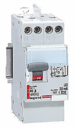 LEGRAND - Interrupteur différentiel bipolaire DX³ - AC 30mA - 40A - large