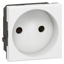 LEGRAND - Prise de courant sans terre Mosaic blanc - 2 modules - large