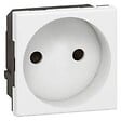 LEGRAND - Prise de courant sans terre Mosaic blanc - 2 modules - vignette