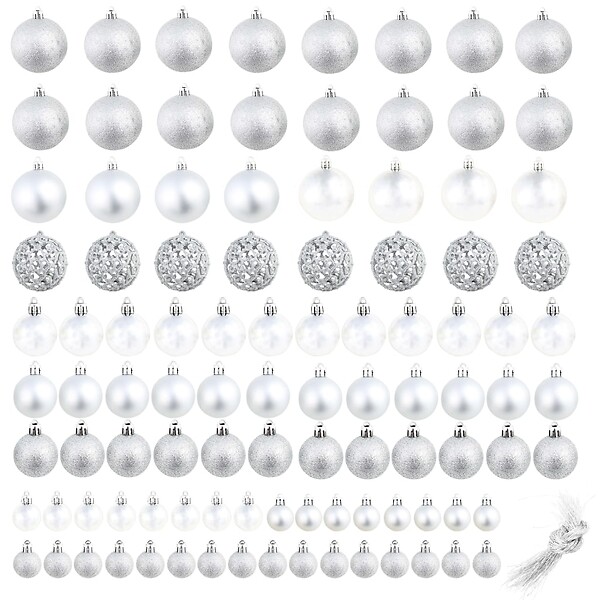 VIDAXL - vidaXL Ensemble de boules de Noël 100 pcs 3/4/6 cm Argenté - large