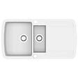 VIDAXL - vidaXL Évier de cuisine Granit Double lavabo Blanc - vignette