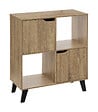 5 FIVE SIMPLY SMART - Meuble Etagère 4 Cases de rangement 2 Portes effet bois naturel H. 80 cm - vignette