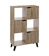 5 FIVE SIMPLY SMART - Meuble Etagère 6 Cases de rangement 3 Portes effet bois naturel H. 113.3 cm - vignette