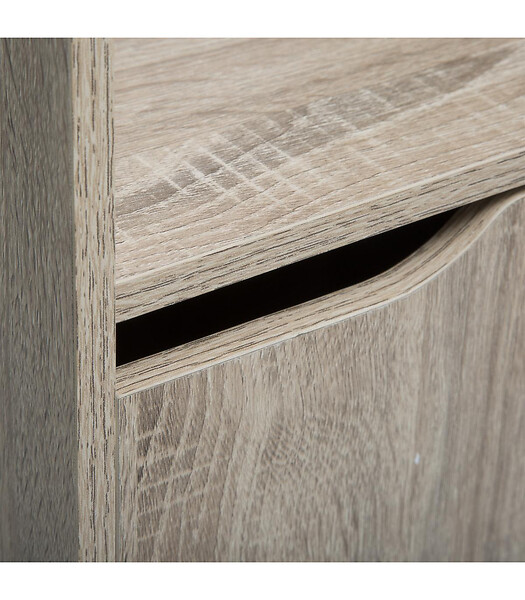 5 FIVE SIMPLY SMART - Meuble Étagère 4 Cases de rangement 2 Portes effet bois naturel H. 146.5 cm - large