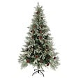 VIDAXL - vidaXL Sapin de Noël avec pommes de pin Vert et blanc 195 cm PVC et PE - vignette