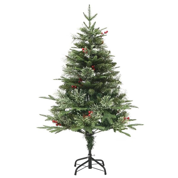 VIDAXL - vidaXL Sapin de Noël pré-éclairé et pommes de pin vert 120cm PVC et PE - large