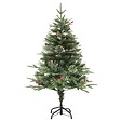 VIDAXL - vidaXL Sapin de Noël pré-éclairé et pommes de pin vert 120cm PVC et PE - vignette
