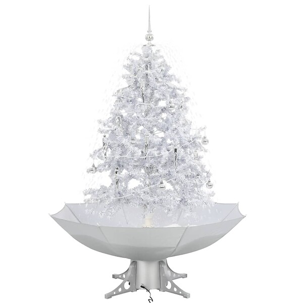 VIDAXL - vidaXL Arbre de Noël neigeux avec base de parapluie Blanc 140 cm - large