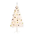 VIDAXL - vidaXL Arbre de Noël artificiel pré-éclairé avec boules blanc 180 cm - vignette