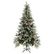VIDAXL - vidaXL Sapin de Noël avec pommes de pin Vert et blanc 225 cm PVC et PE - vignette