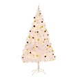 VIDAXL - vidaXL Arbre de Noël artificiel pré-éclairé avec boules blanc 210 cm - vignette