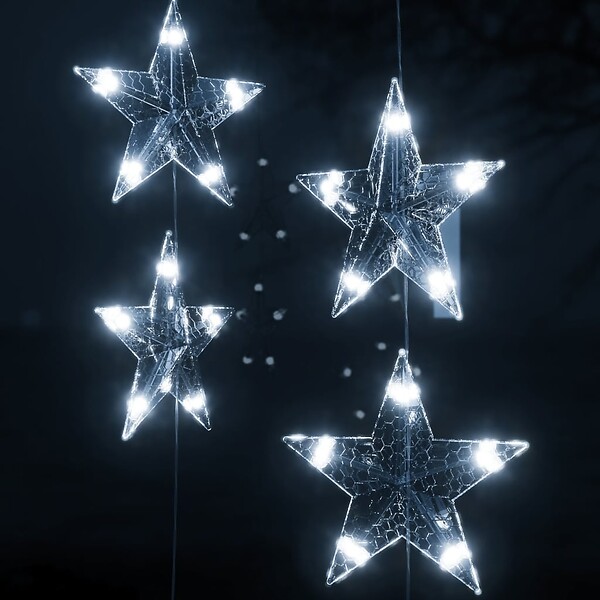 VIDAXL - vidaXL Guirlande lumineuse à étoiles LED 500 LED Blanc 8 fonctions - large