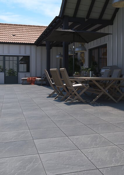 NEXTERIA - Dalle béton Kerry RE-SOURCE - Gris - L.40xl.40xEp.3,5cm - large