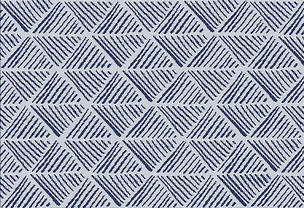 JARDILINE - Tapis extérieur LOUXOR - Blanc et bleu - 160x240cm - large