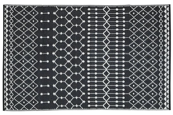 JARDILINE - Tapis d'extérieur Agadir - Blanc/Noir - 90x150cm - large