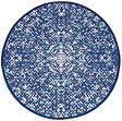 JARDILINE - Tapis d'extérieur rond JAIPUR - Bleu et blanc - Diam.150cm - vignette