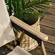 OUTSUNNY - Lot de 2 chaises de plage camping pliantes - poignée - structure acier aspect bois oxford beige - vignette
