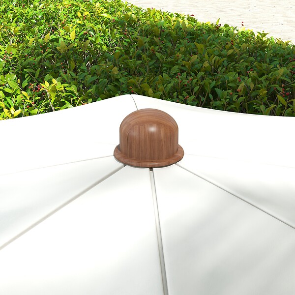 OUTSUNNY - Parasol droit de plage jardin style bohème à franges UV40+ crème - large