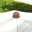 OUTSUNNY - Parasol droit de plage jardin style bohème à franges UV40+ crème - vignette