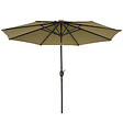 OUTSUNNY - Parasol octogonal inclinable Ø 2,67 x 2,4 m lumineux solaire 24 LED polyester haute densité 180 g/m² kaki - vignette