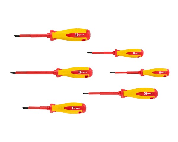 HANGER - Jeu de 6 tournevis isolés plats et cruciformes - HANGER - 132090 - large