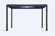 MODE DE VIE - Pergola bioclimatique Alyssa motorisée, LED - Aluminium - Gris - 4x3m - vignette