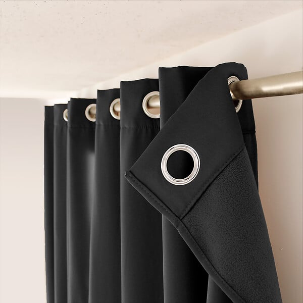 C MA DECO - Rideau thermique avec microfibre doublée d'une polaire, 8 oeillets - large