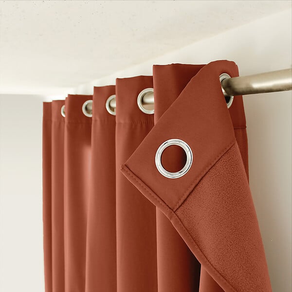 C MA DECO - Rideau thermique - Microfibre doublée d'une polaire - 8 oeillets - large