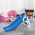HOMCOM - Toboggan enfant pliable 3 à 6 ans usage intérieur extérieur dim. 120L x 50l x 56H cm HDPE bleu - vignette