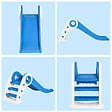 HOMCOM - Toboggan enfant pliable 3 à 6 ans usage intérieur extérieur dim. 120L x 50l x 56H cm HDPE bleu - vignette
