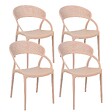 OVIALA - Lot de 4 chaises de terrasse roses - Madrid - vignette