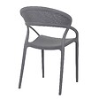 OVIALA - Lot de 4 chaises de terrasse grises - Madrid - vignette