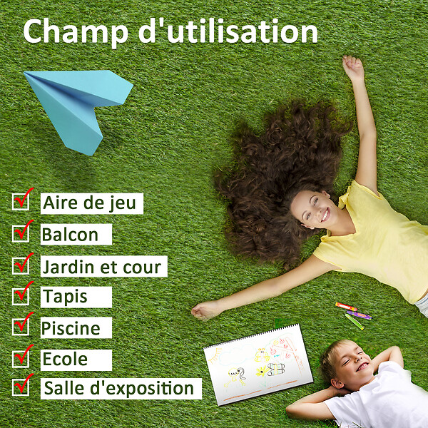 OUTSUNNY - Gazon synthétique artificiel moquette extérieure intérieure 3L x 1l m herbes hautes denses 2,5 cm vert - large